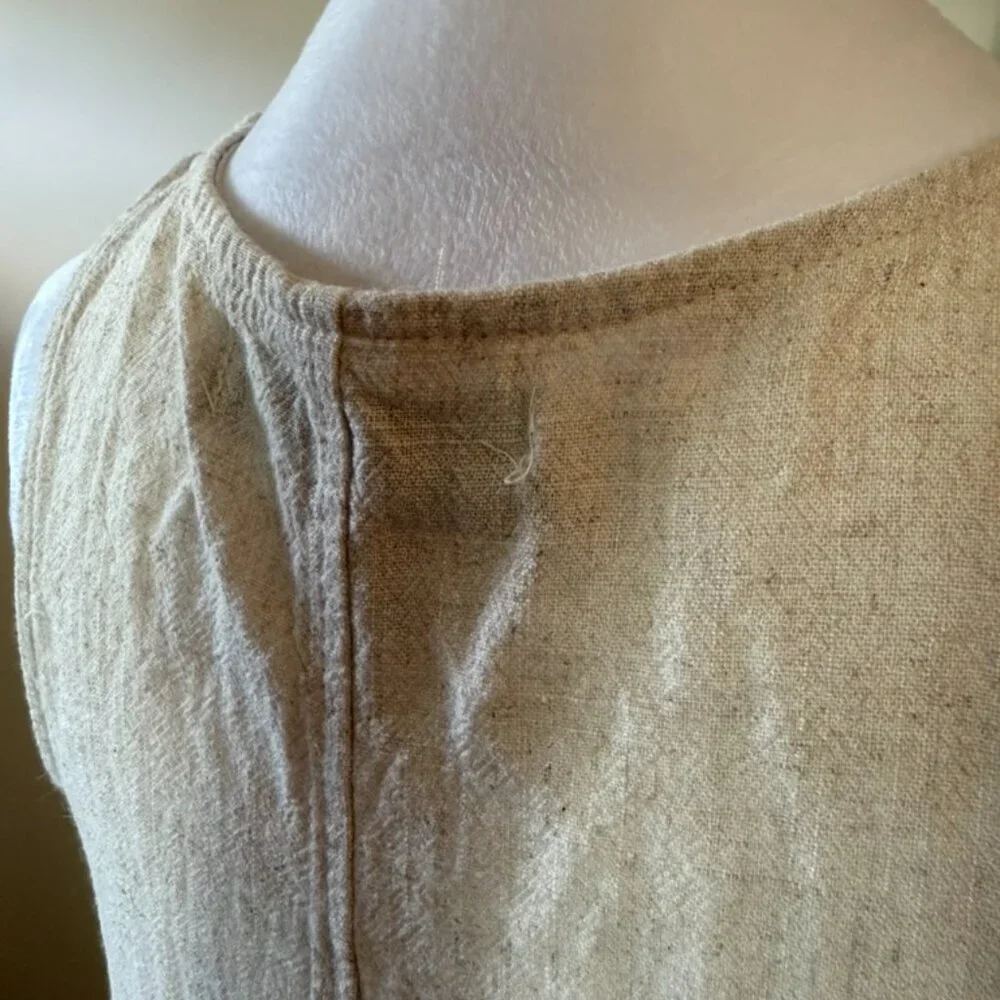 Thread & Supply Linen Blend Women's Cream Beige Racerback Maxi Dress Size Medium - Picture 8 of 8